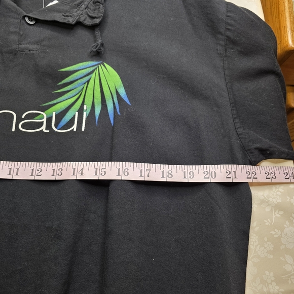 Crazy Shirts Maui Hawaii Club Logo Henley Sweatshirt - Black - Small - Picture 7 of 10